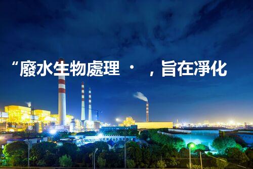 “廢水生物處理，旨在凈化水源，守護(hù)碧水藍(lán)天”